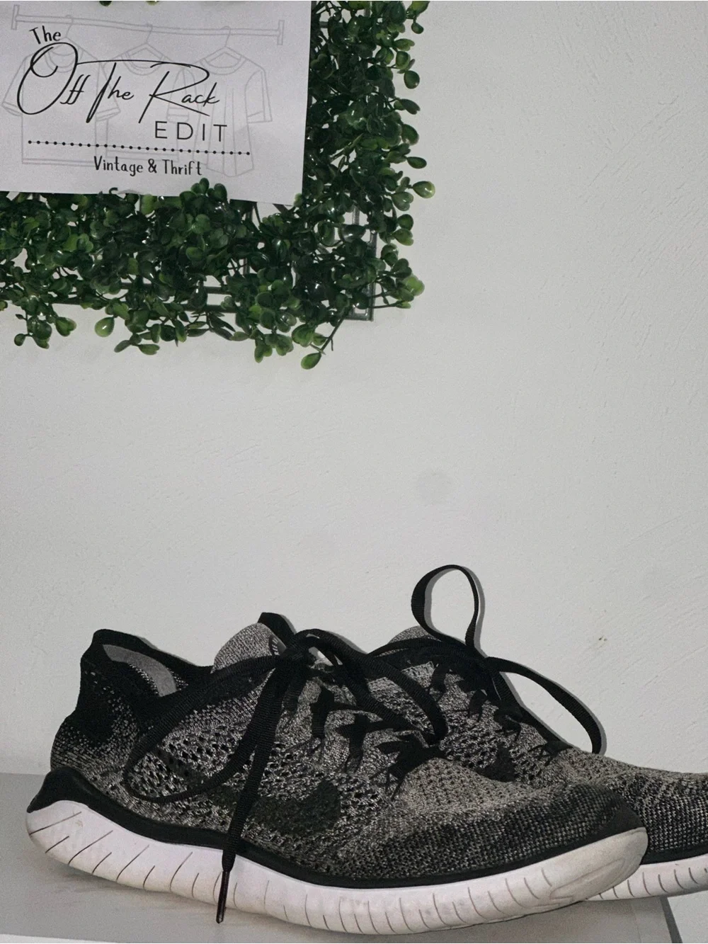 Nike Women's Black & White Knit Athletic Shoes
